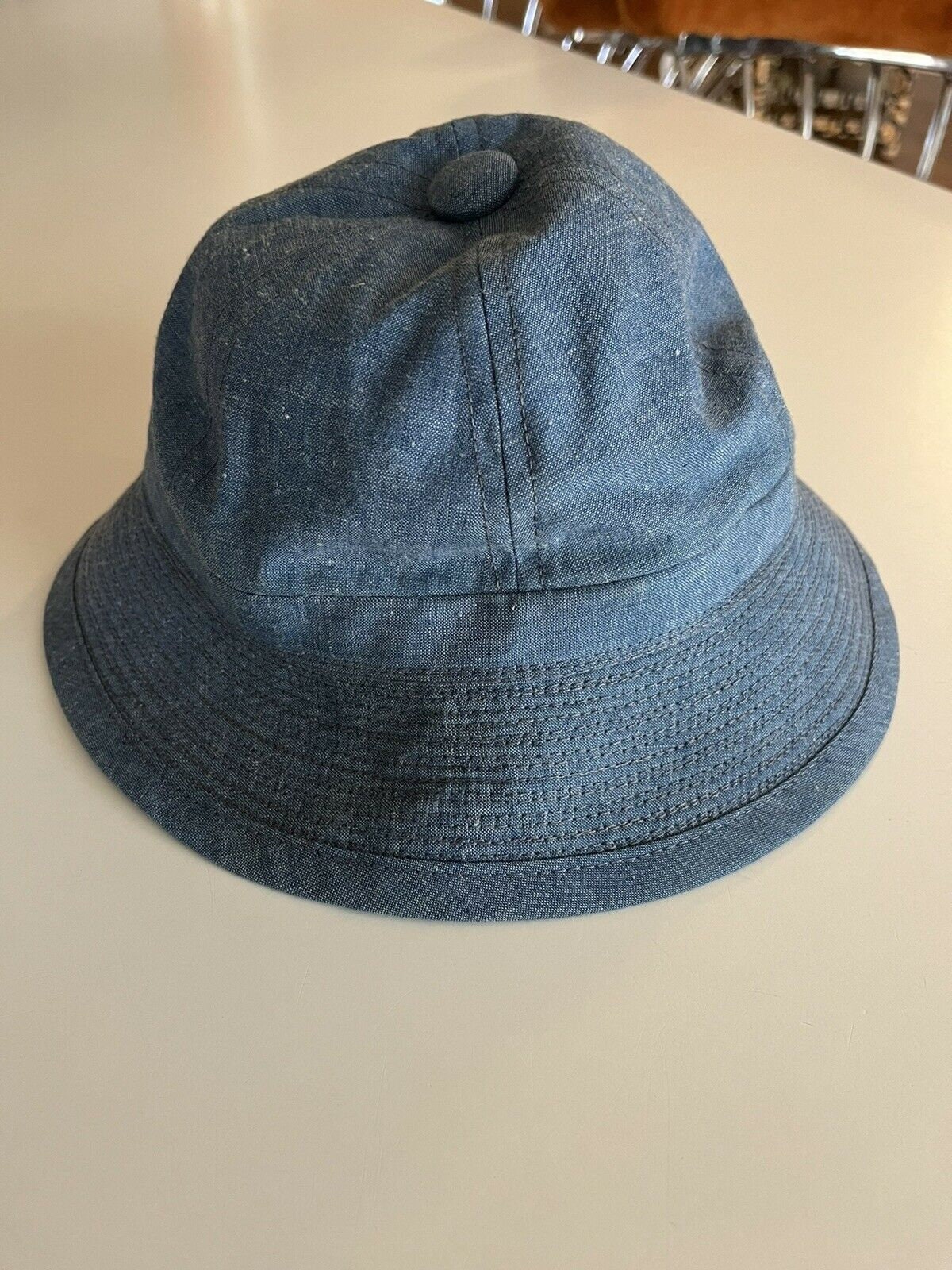 40s Tom Boy SAILING BLUES Daisy Mae Chambray Hat Utility Cap 40s Tom Boy SAILING BLUES Daisy Mae Chambray Hat Utility Cap