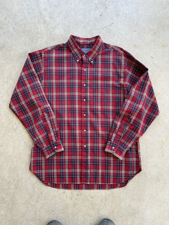 70s Vtg Pendleton sz XL Red Hunting Tartan Plaid … - image 6