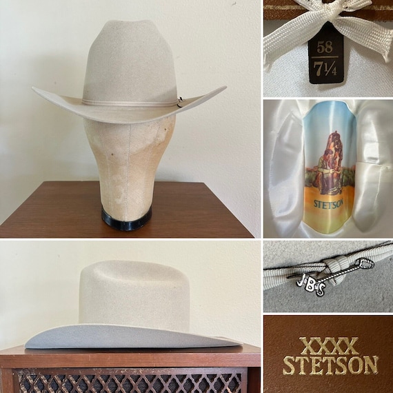 1980s Stetson 4x BEAVER Silverbelly Rancher 7 1/4 JBS PIN