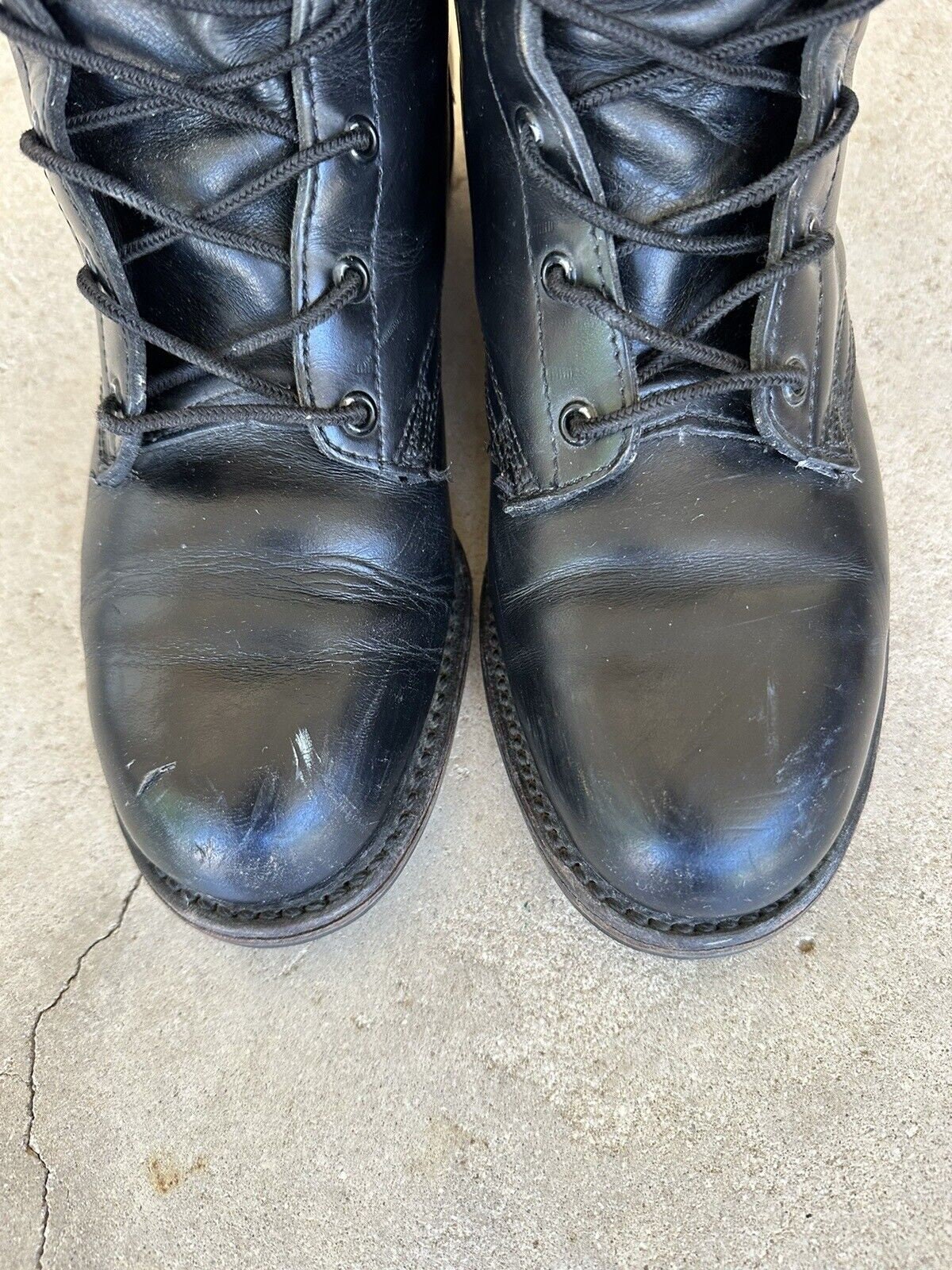 Vintage 1973 US Military Flight Combat Boots Black Leather Front Zip Size 10.5 D Vintage 1973 US Army Combat Boots: Black Leather Military  main image 4