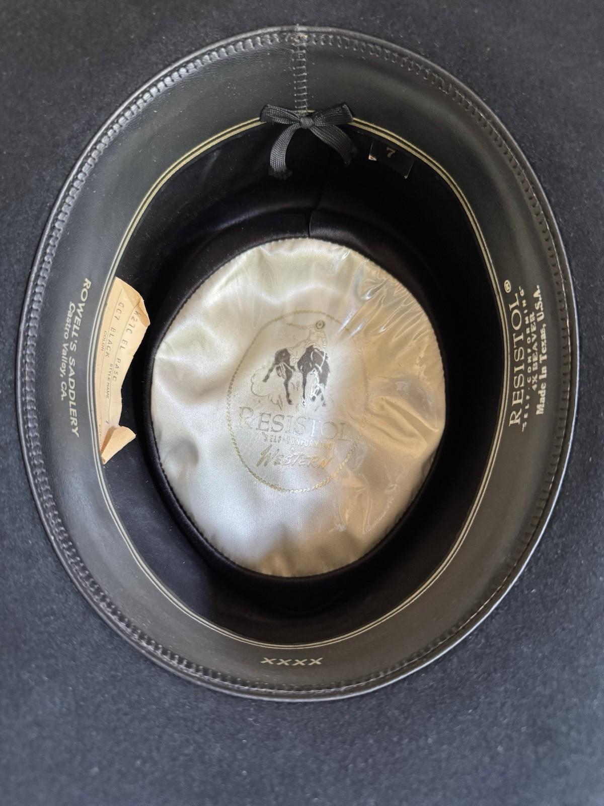 1980s Vintage Resistol El Paso 4x Beaver Black Cowboy Western Hat