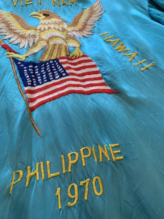 1970s Embroidered Satin Souvenir Tour Jacket: Vie… - image 6