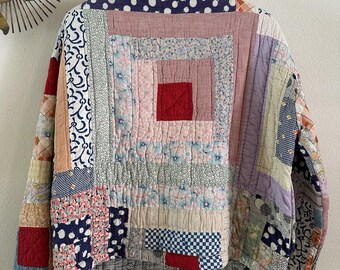 1980s Patchwork Quilt Jacket: KAS Original Feed Sack Coat