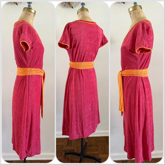 1970s Salty’s Terrycloth Dress Swim Coverup Robe … - image 2