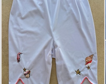 1950s Vanity Fair Pettipants: Sea Life Applique Tricot Nylon Novelty Tap Pant VTG