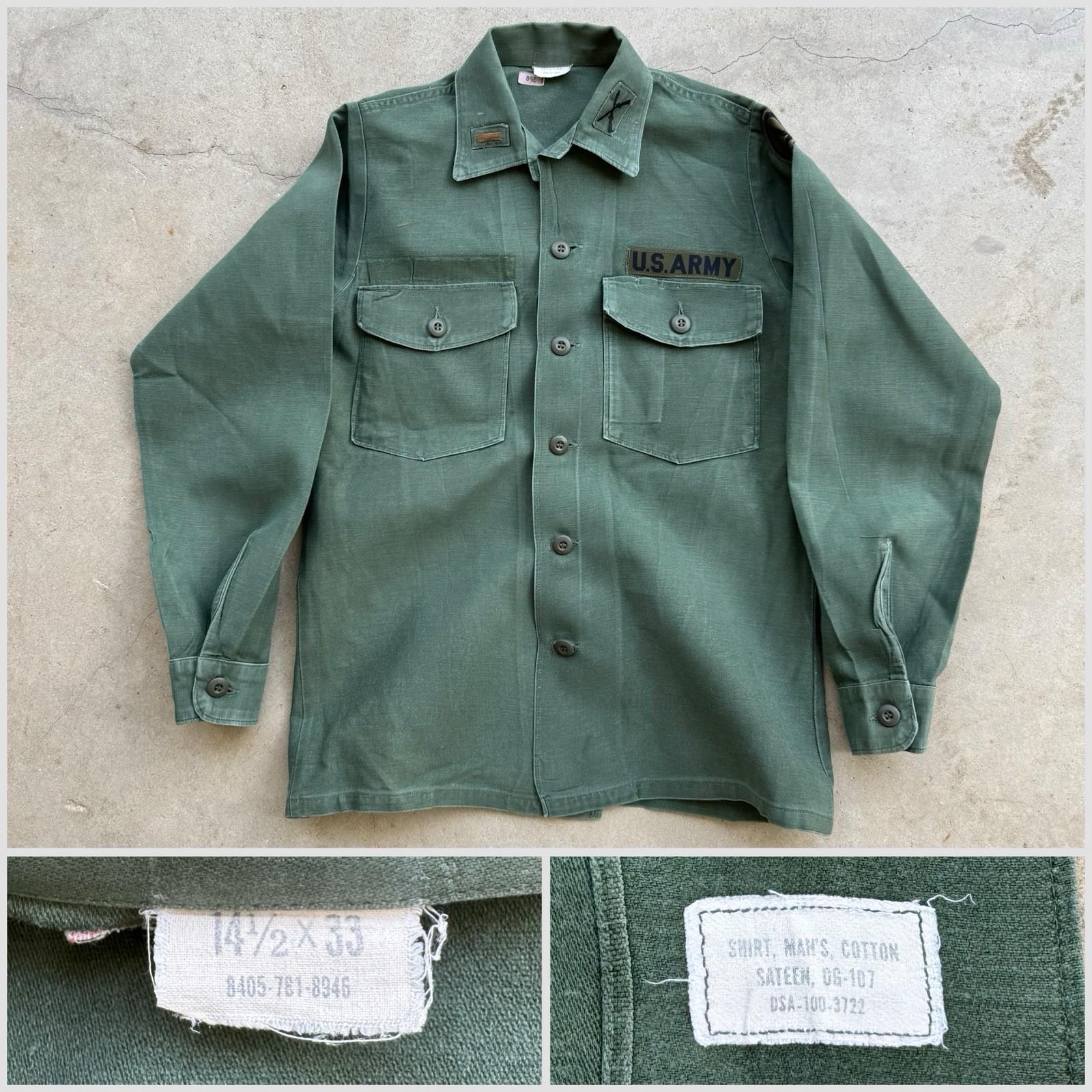 usarmy og107 グッドコンディション USGI OG-107 Vintage Fatigue Utility Shirt w/ In-Country Made