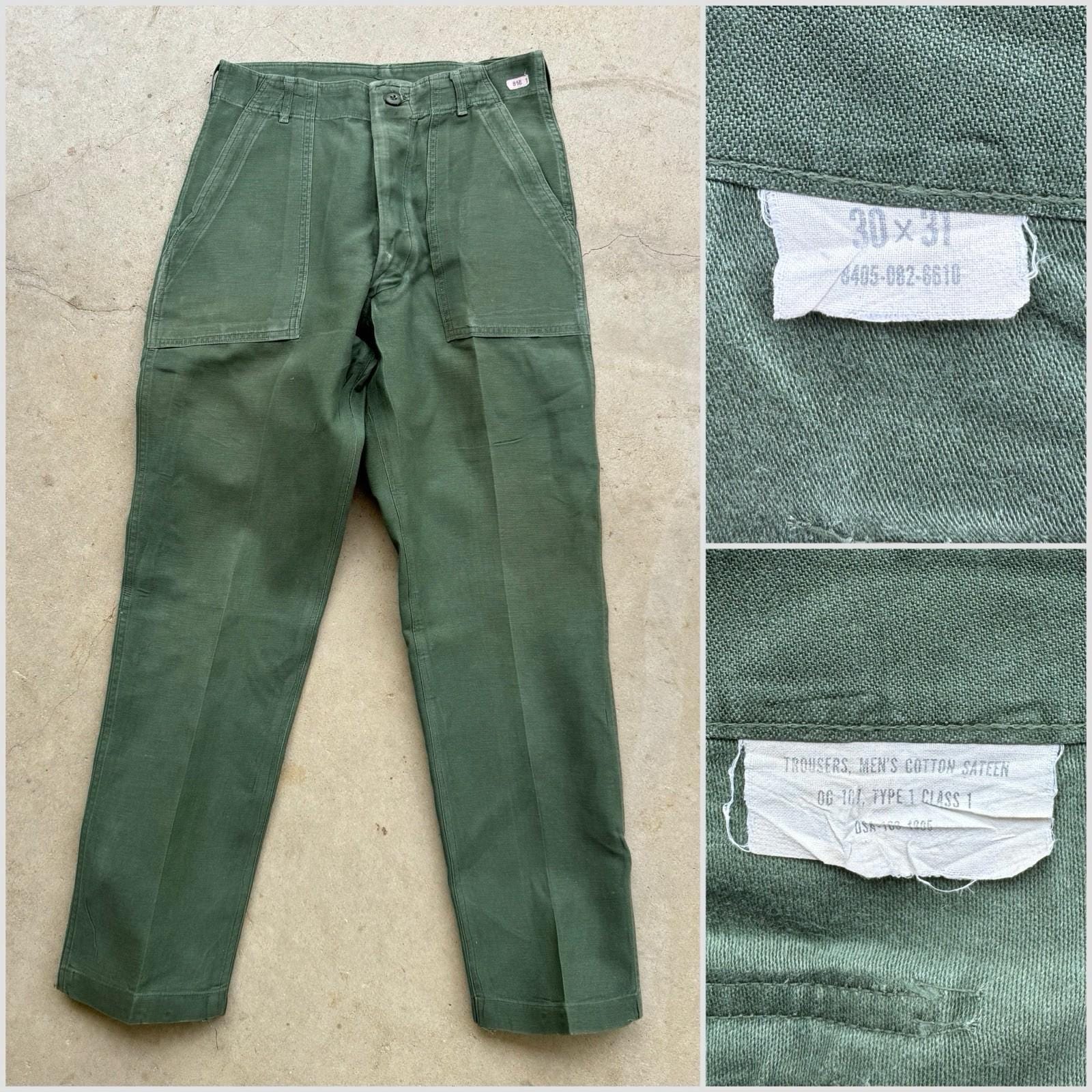1960s US Army OG 107 Cotton Sateen Pants (W 29 L 32) - Etsy