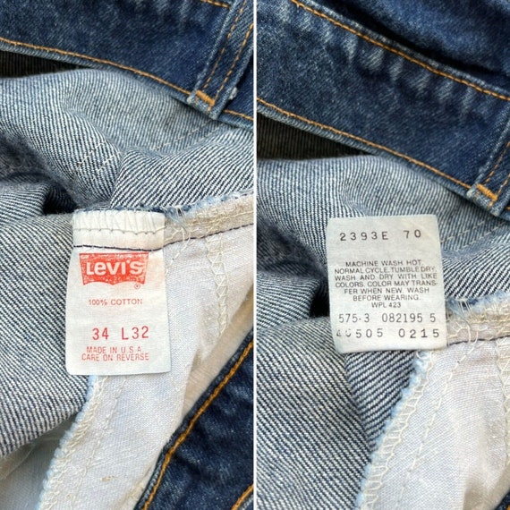 80s Levis Orange Tab 505 Denim Blue Jeans W 33 L … - image 2