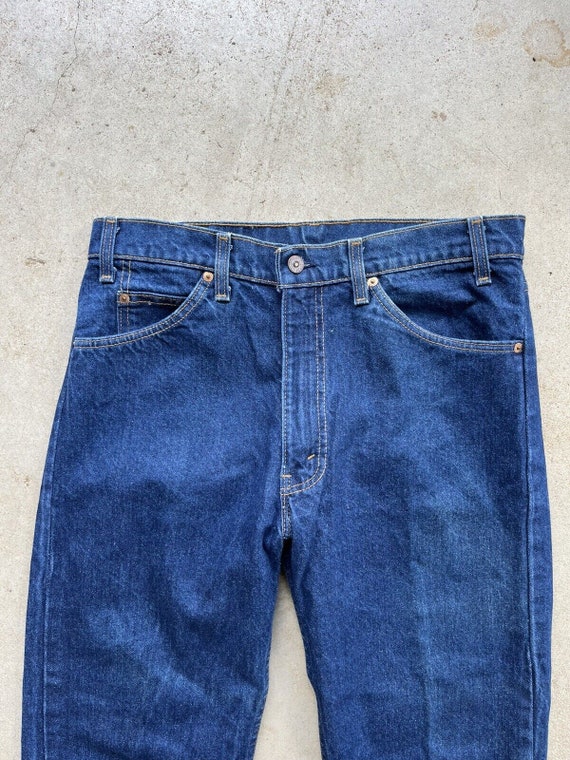 80s Levis Orange Tab 505 Denim Blue Jeans W 33 L … - image 9