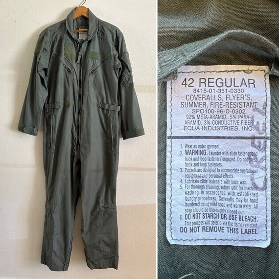 1990s USAF Flight Suit Coveralls 42 Regular Summer Fl… Gem