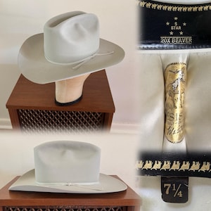 Vintage 1950s Stetson 3X Beaver Cowboy Hat - Size 7 1/8 - Etsy