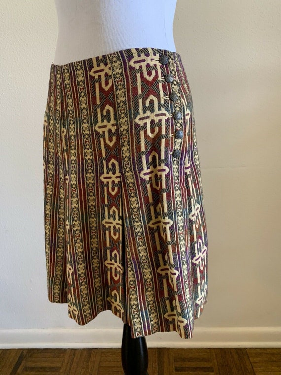 70s EVAN PICONE Knit Skirt Hippie Bojo Aztec Prin… - image 4