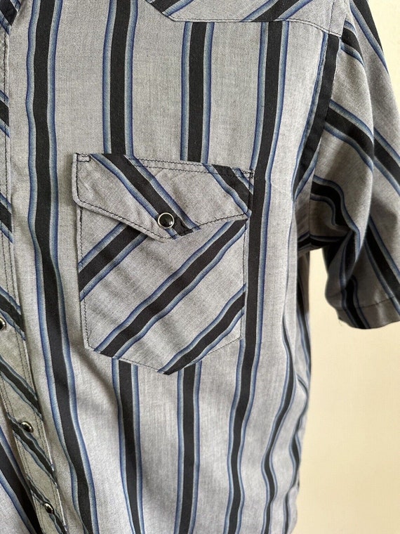 1980s Wrangler Pearl Snap Western Cowboy S/S Shirt sz… - Gem