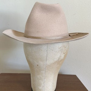帽子 50s Vintage Stetson 3X BEAVER 7 1/2 60cm Vintage Stetson Open Road Fedora: 1950s 3X Beaver Cowboy Hat