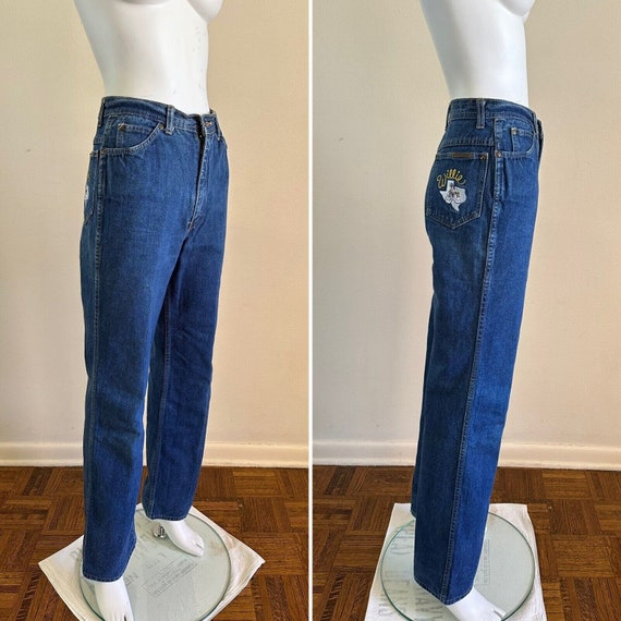 80s WILLIE NELSON Denim Jeans W 26.5 L 32 High Wa… - image 2