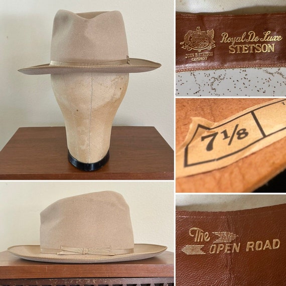 1950s Stetson Royal De Luxe the Open Road 7 1/8 Hat Fedora 1950s Stetson Royal De Luxe the Open Road 7 1/8 Hat Fedora