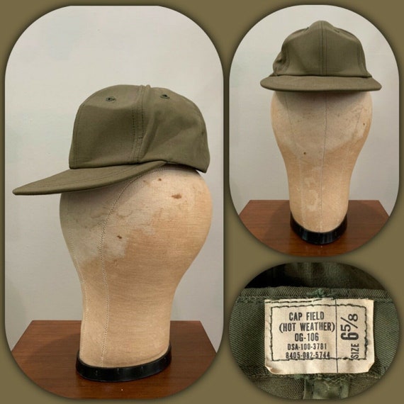 60s 70s OG 106 Cotton Sateen Utility CAP Hat 6 5/… - image 1