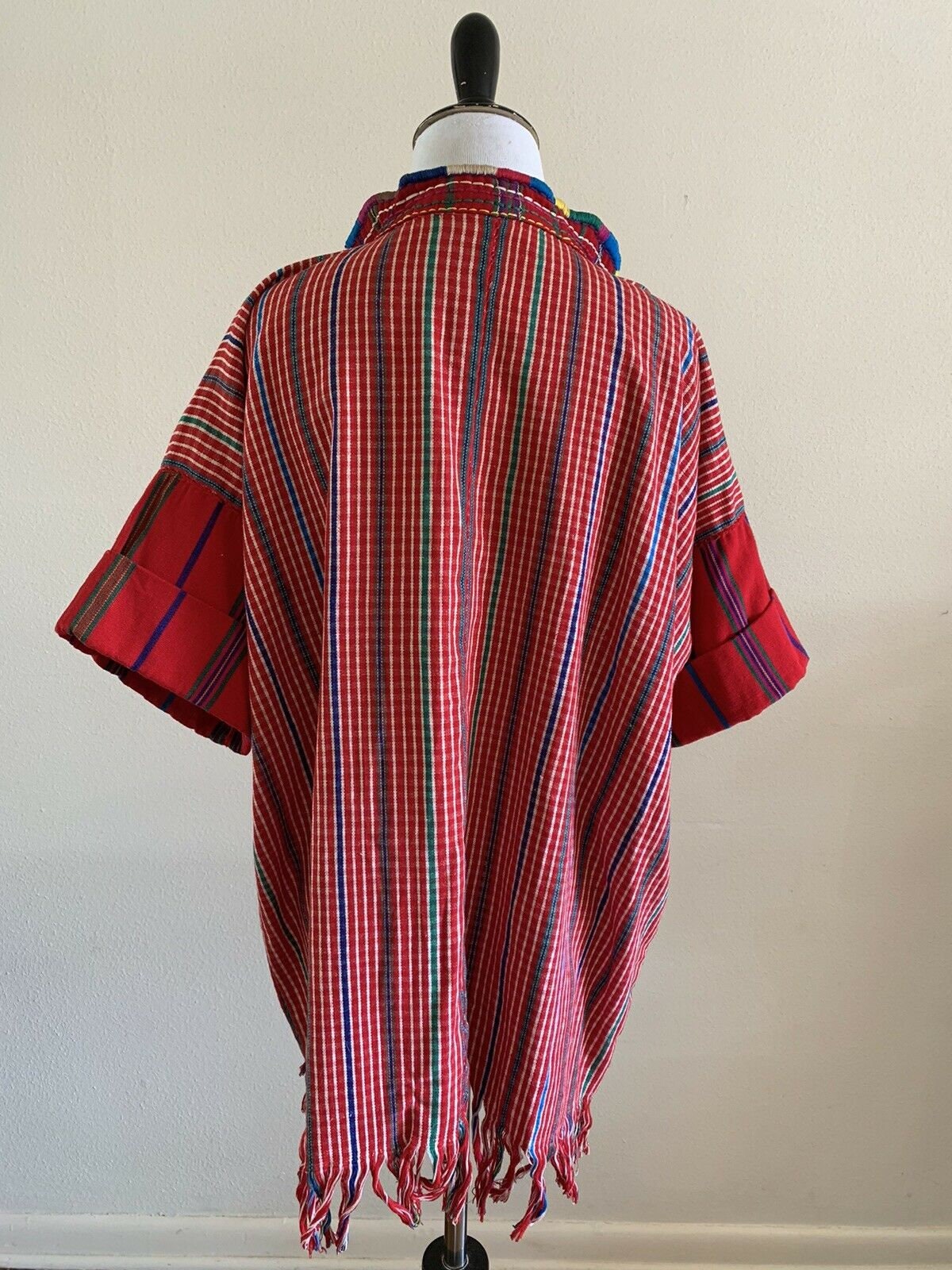 Antique GUATEMALAN Ceremonial Embroidered Poncho Top Striped | Etsy