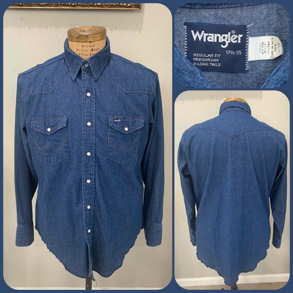 wrangler denim pearl snap