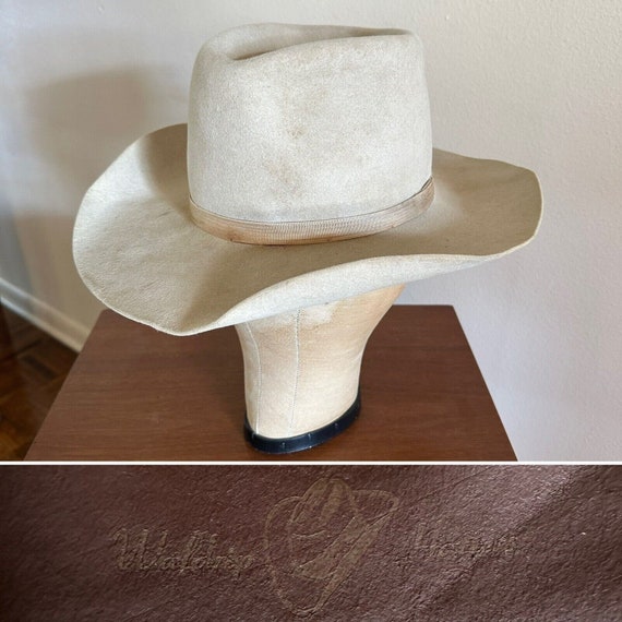 1960s Vtg WALDRIP HATTERS TEXAS Beaver Felt 7 Hat… - image 1