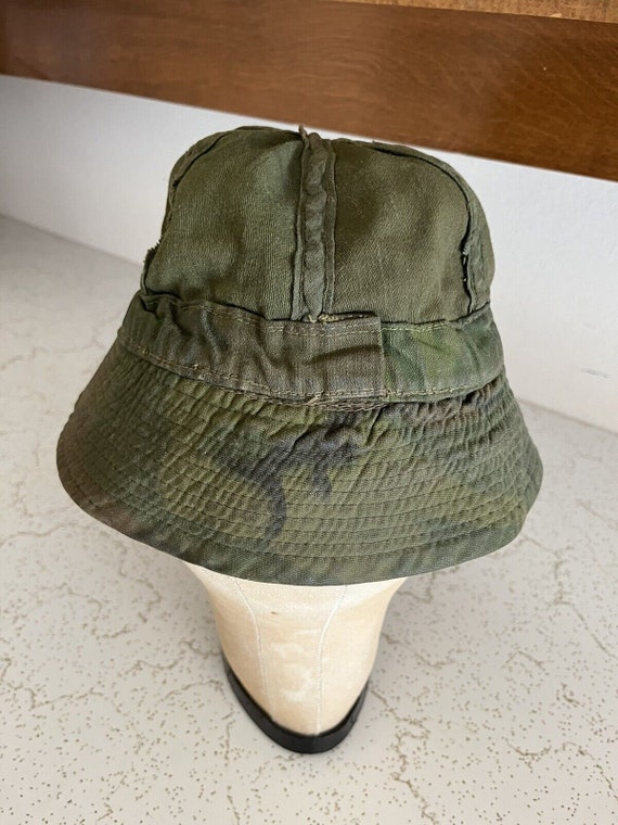 60s Vietnam War ERDL Camo Boonie Hat Bucket Military … - Gem