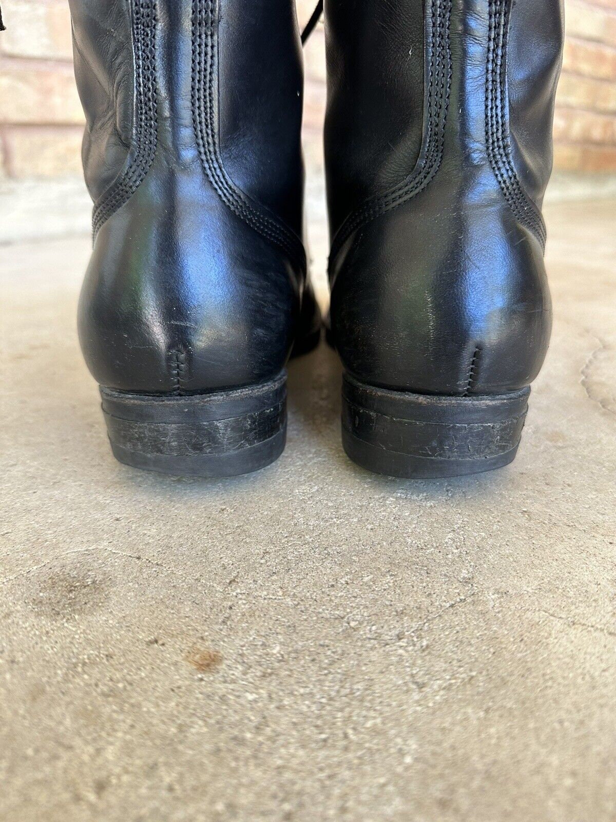 Vintage 1973 US Army Combat Boots: Black Leather Military 