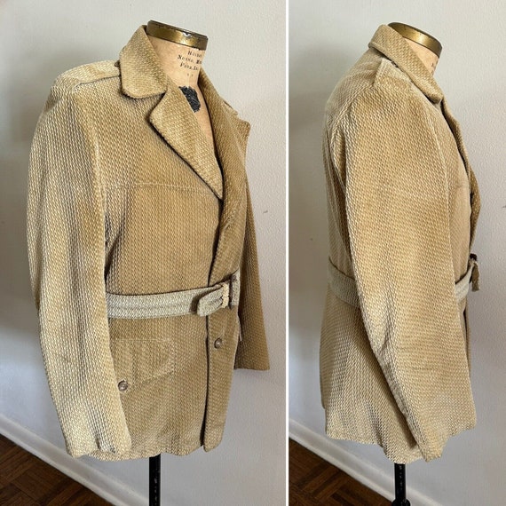 1970s Vtg Western Belted Textured Leisure Jacket … - image 6