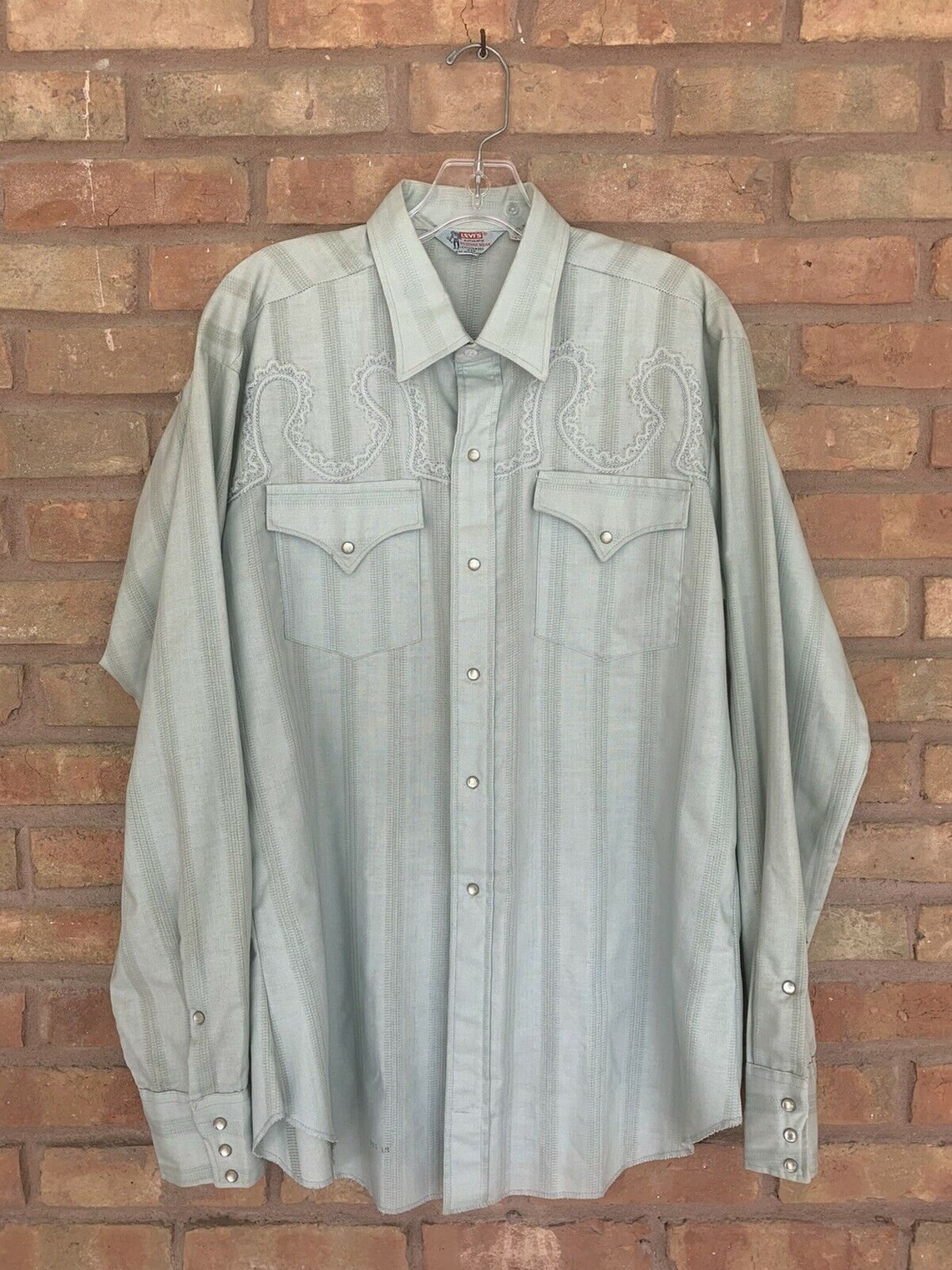 50s LEVI'S Authentic Western Wear Shirt BIG E Cowboy | Etsy