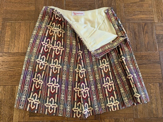 70s EVAN PICONE Knit Skirt Hippie Bojo Aztec Prin… - image 7