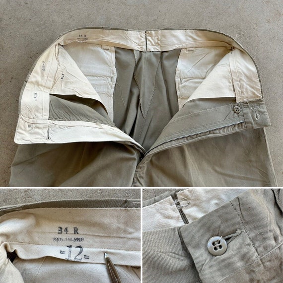 1962 Vtg US Army USAF Khaki Chino W 32 L 31 All C… - image 3