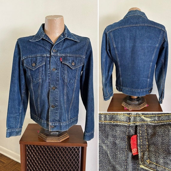 1970s Levis BLANK TAB Denim Type III Sz 40 Trucker Jean Jacket 70505 0217 Dark Western Cowboy Rodeo Motorcycle Red Blank Tab Indigo Circle R Etsy