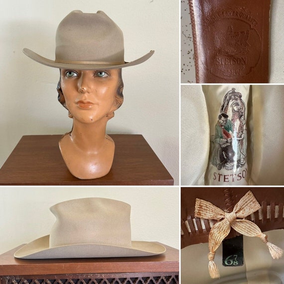 Vintage 1960s Stetson 7X Clear Beaver Cowboy Hat: Silverbelly