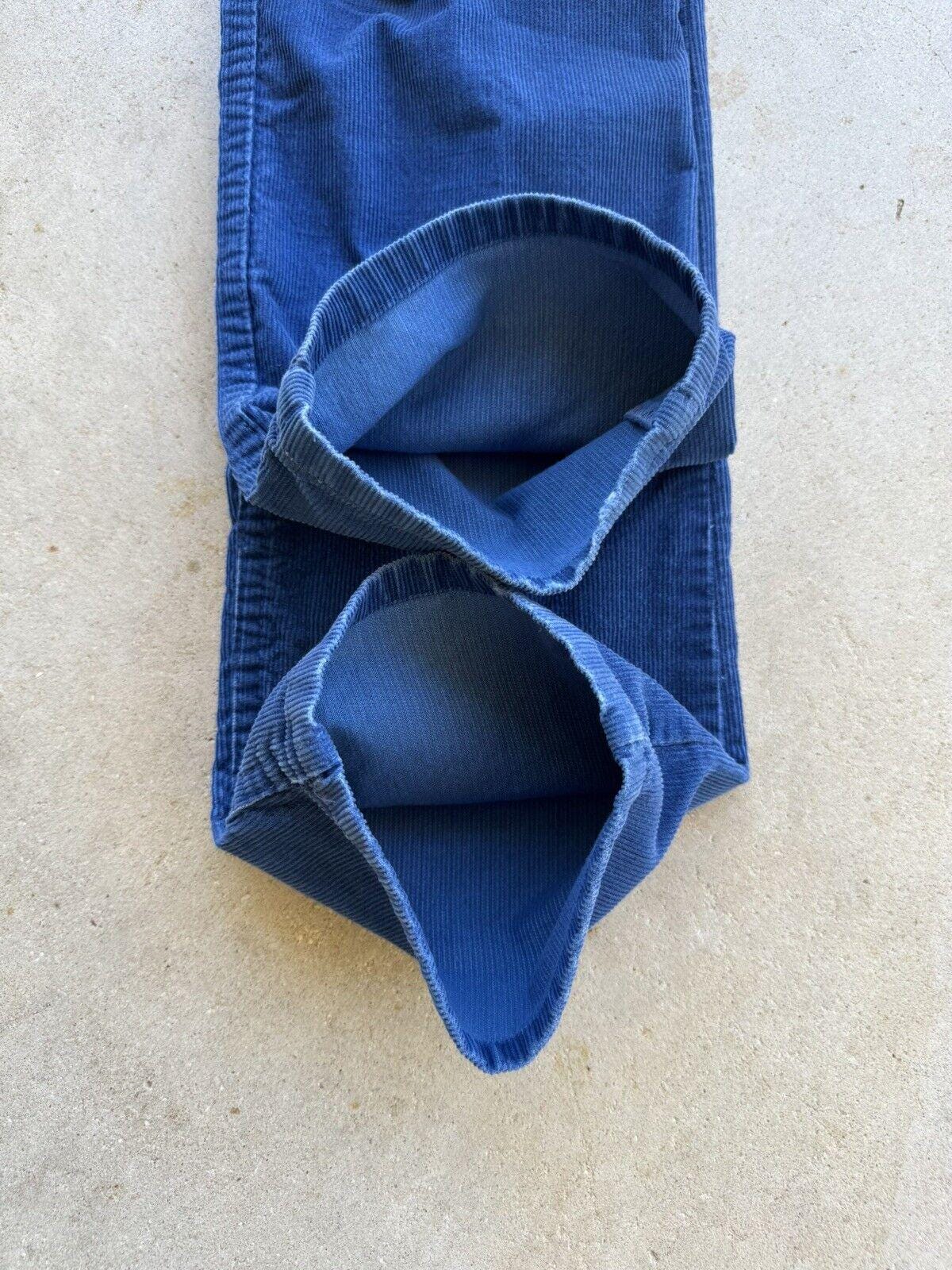 1970s Levis 519 Blue Corduroy Pants: Straight Tapered, Talon Zip 