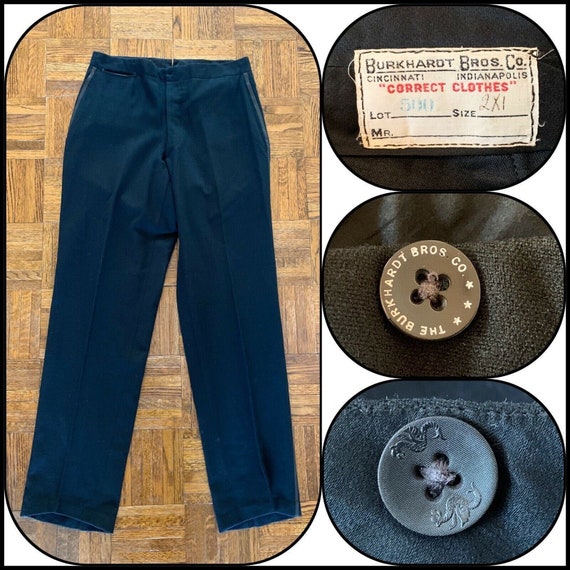 Antique BURKHARDT BROS Tuxedo Pants Button Fly Suspender Buttons Derby US  Navy Buttons Lumberjack Work Chore Hunting Workwear Fishing -  Norway