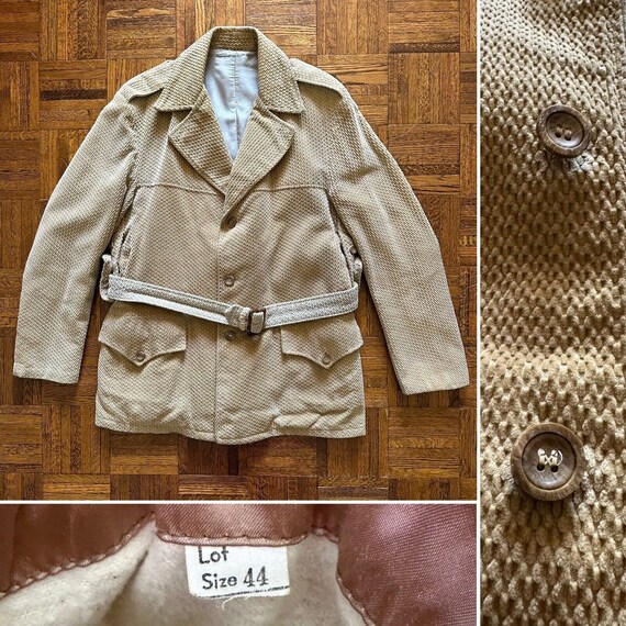 1970s Vtg Western Belted Textured Leisure Jacket … - image 1