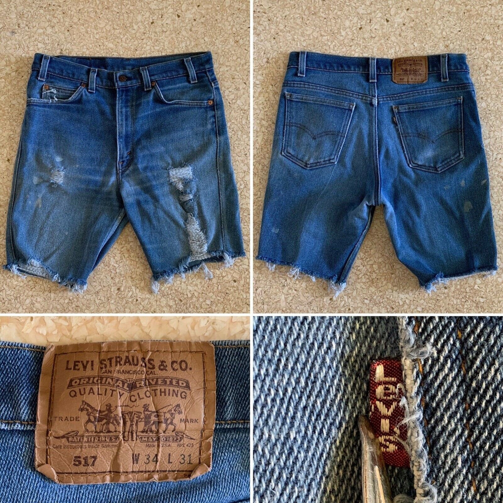 80s Levis 517 Cut off Stretch Denim 