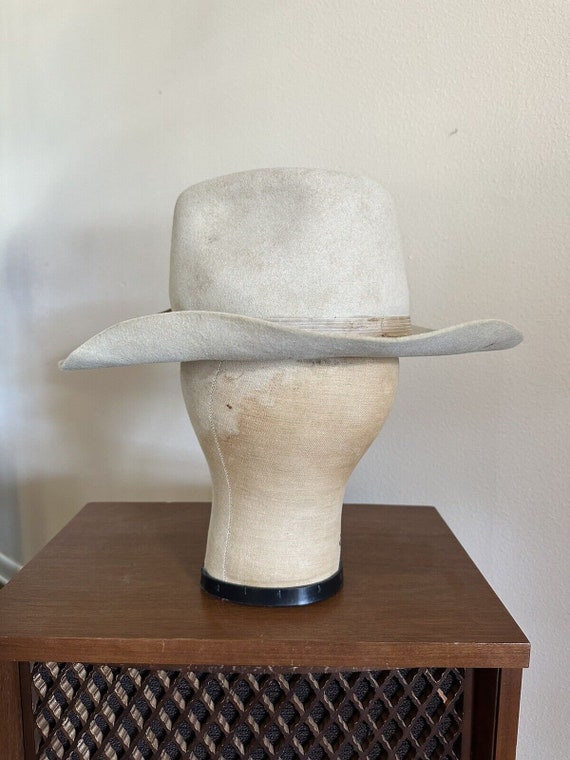 1960s Vtg WALDRIP HATTERS TEXAS Beaver Felt 7 Hat… - image 3