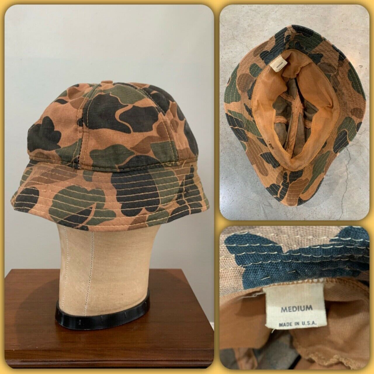 60s 70s CAMO Boonie BUCKET HAT Duck 
