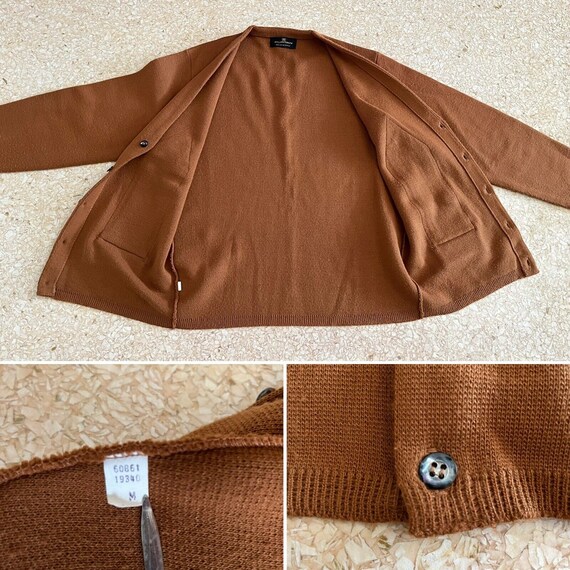 60s Puritan Suede Cardigan Sweater Medium Knit Gr… - image 5