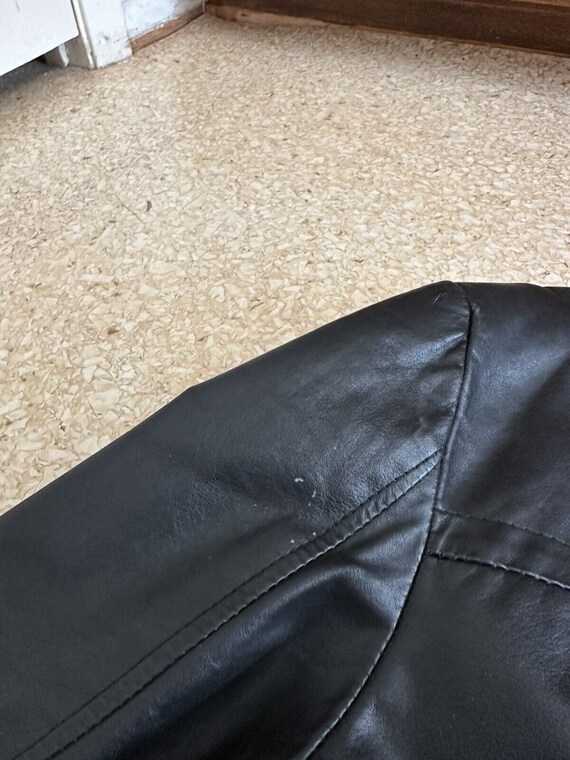 1970s Black Leather Sports Jacket Blazer 40 Long … - image 9