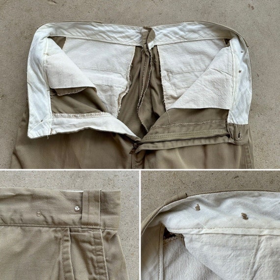 1960s Big Mac Penneys ? Khaki Chino Cotton Pants … - image 2