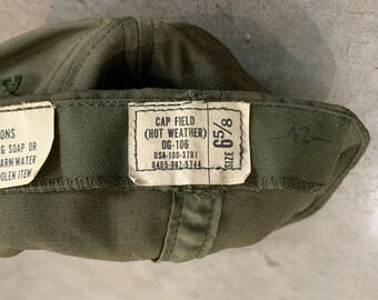 米軍　Cap Hot Weather OG-106 フィールド キャップ Vietnam Era US OG 106 Field Cap Hat Hot Weather Ball Cap 1st
