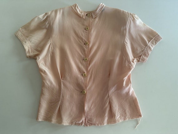 1940s Sidran Sportswear Sunfaded Pink Rayon Back … - image 6