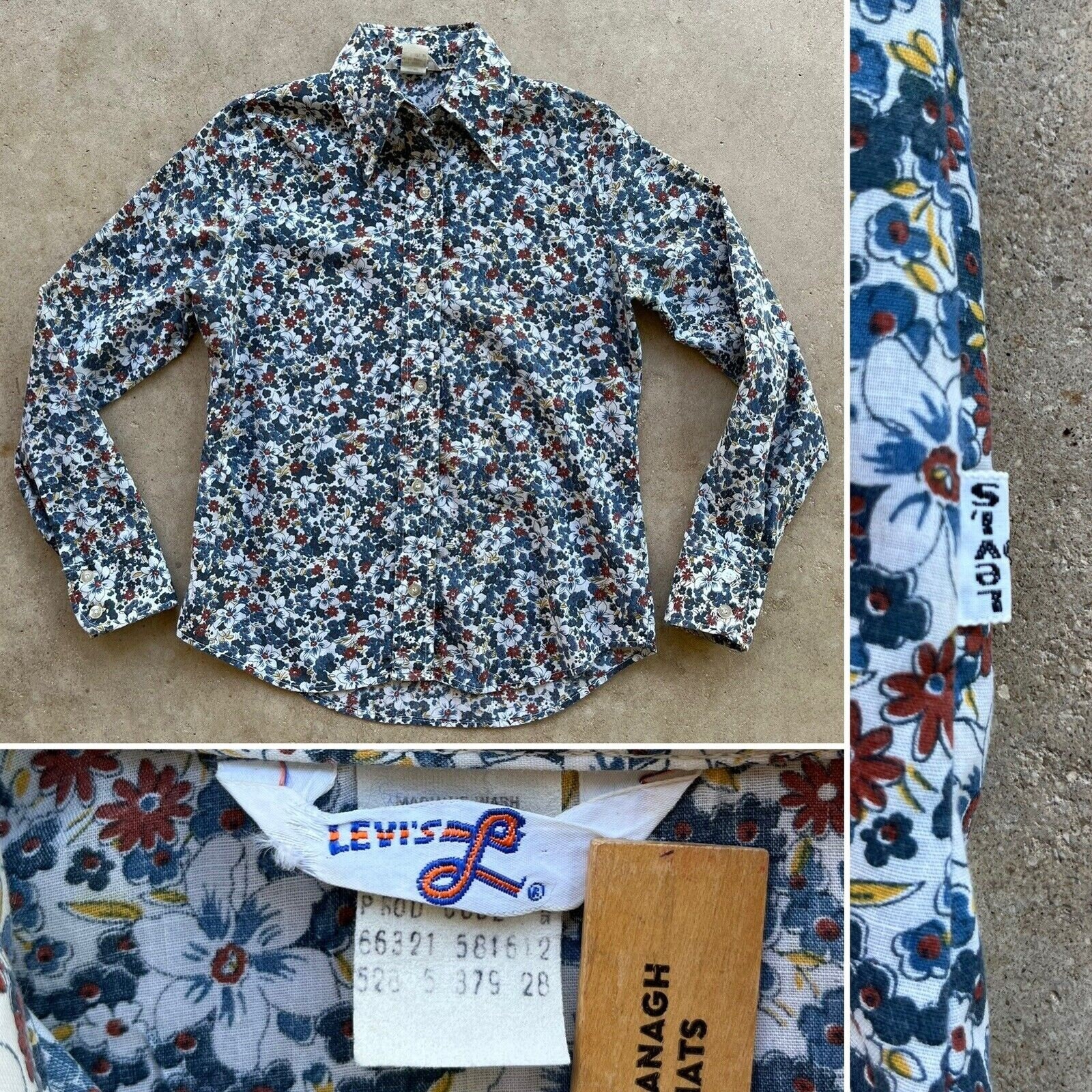1970s Levis Cursive L Ladies White Label Floral Shirt Blouse - Etsy  Australia