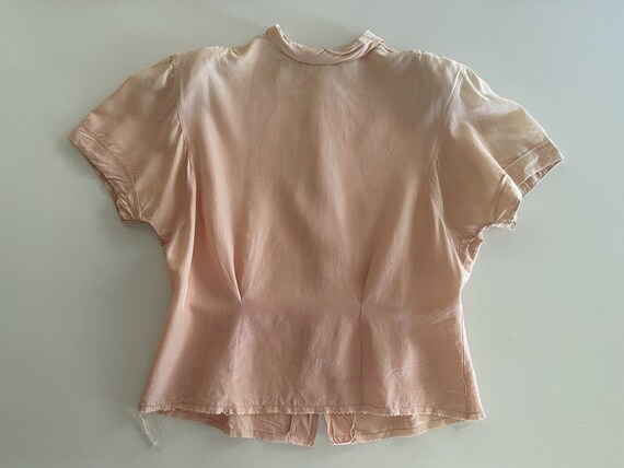 1940s Sidran Sportswear Sunfaded Pink Rayon Back … - image 4