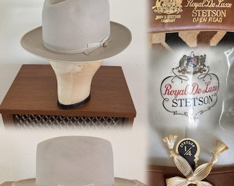 1970s Stetson 4X Beaver Open Road Fedora Hat With Box - Size