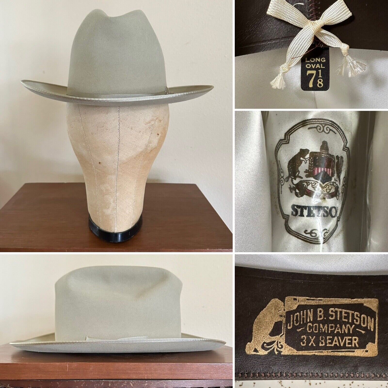 1960s Stetson 3x Beaver OPEN ROAD 7 1/8 Long OVAL Hat Fedora 1960s Stetson 3x Beaver OPEN ROAD 7 1/8 Long OVAL Hat Fedora