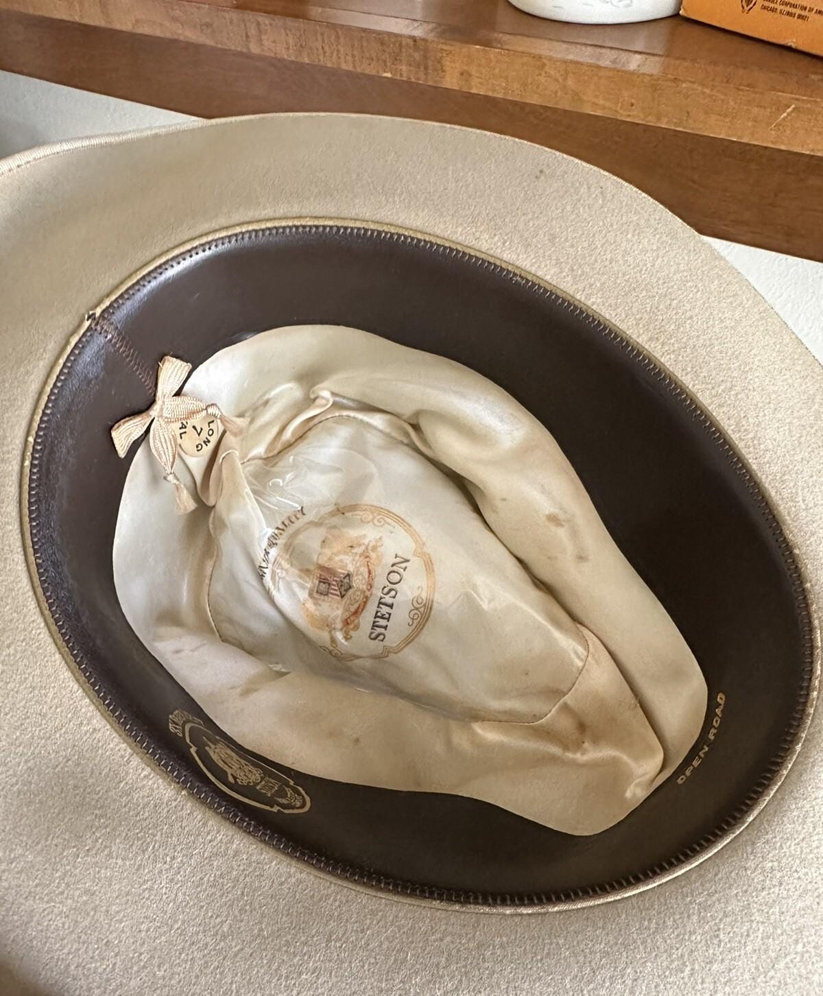 1950s 60s Stetson Open Road Fedora: 3X Cowboy Hat, Silverbelly