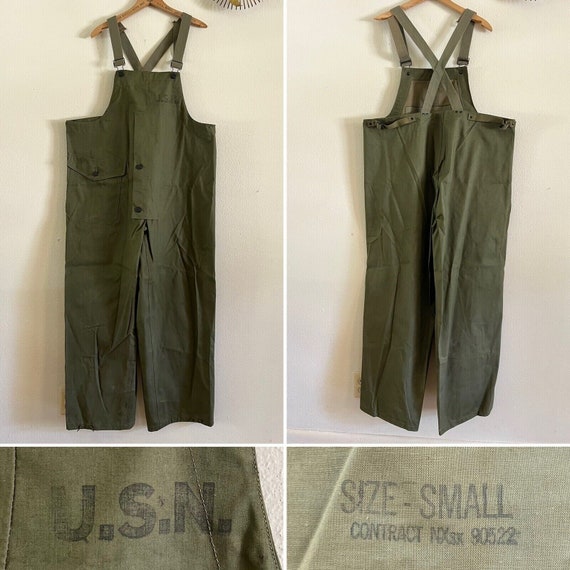 40s WWII USN U.S. Navy N-2 Rain Trousers SMALL Deck Pants Foul
