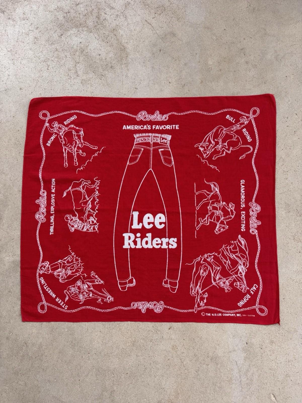 小物 Lee 50s cowboy bandanna 1950s Red HD Lee Riders Rodeo 100% Cotton BANDANA, Cowboy Western